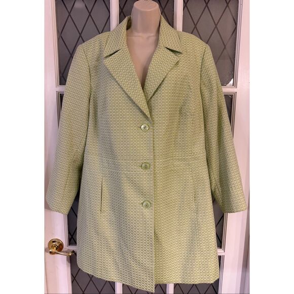 Worthington Women's Lined Green 3 Button Blazer Jacket Size 24W - Picture 2 of 8